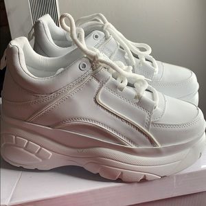 White platform sneakers
